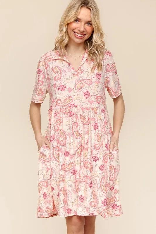 Haptics Fit and Flare Paisley Print Knit Dress – Sparkled Leopard Boutique
