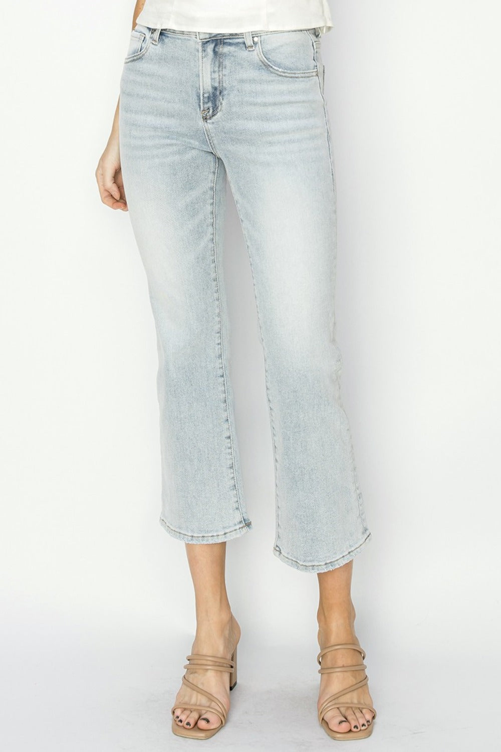 RISEN Full Size High Rise Cargo Flare Jeans main image 1