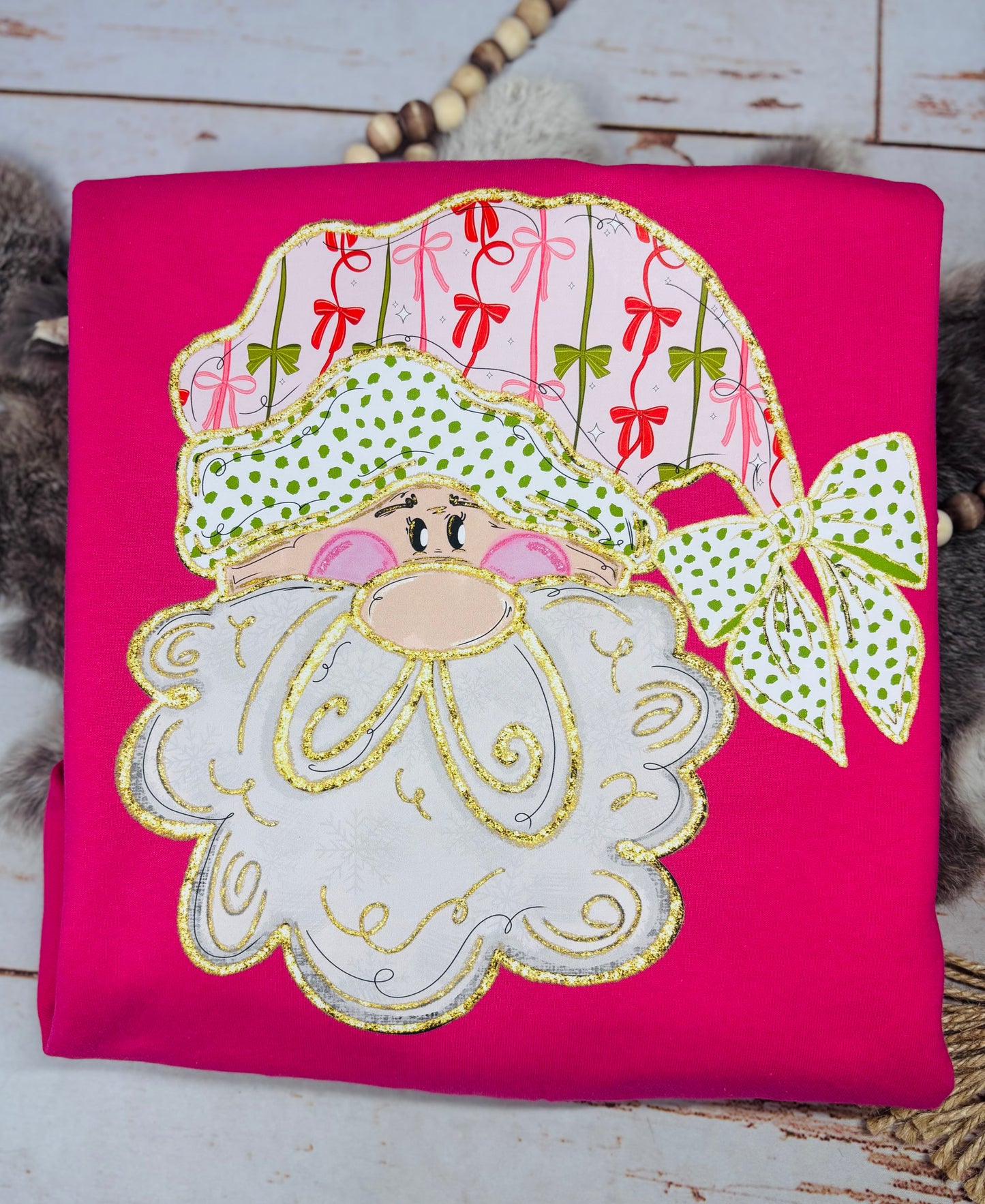 Preppy Bow Santa Sweatshirt