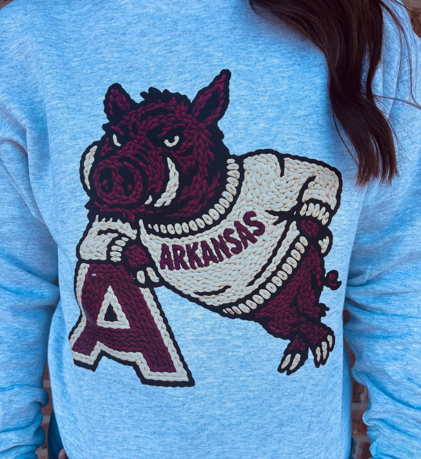 Faux Yarn Vintage Hog Sweatshirt