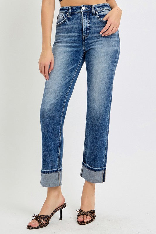Raleigh High Rise Crop Straight Jeans main image 1