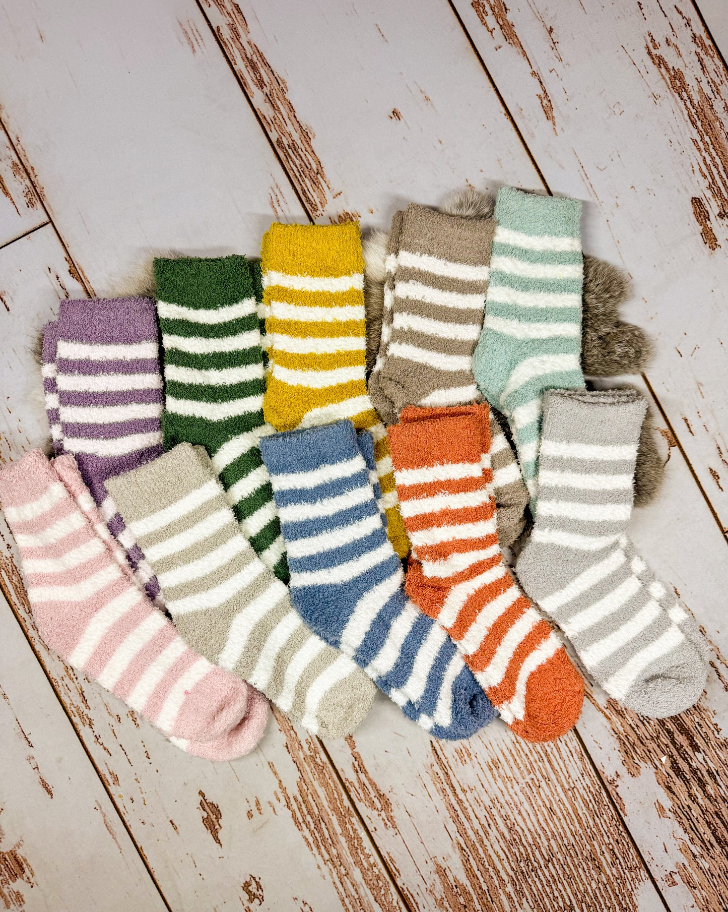 Striped Fuzzy Socks
