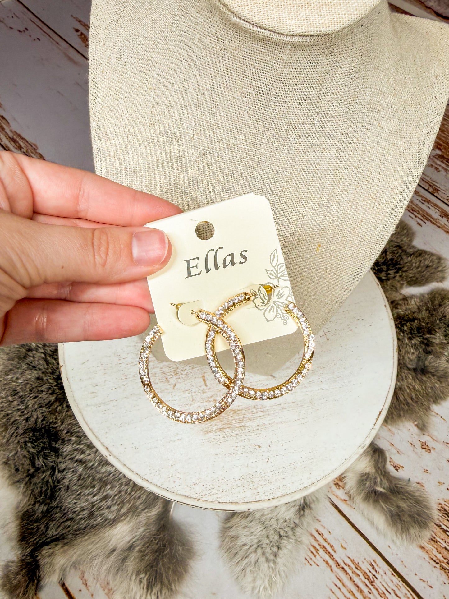 Rhinestone Hoop Earrings