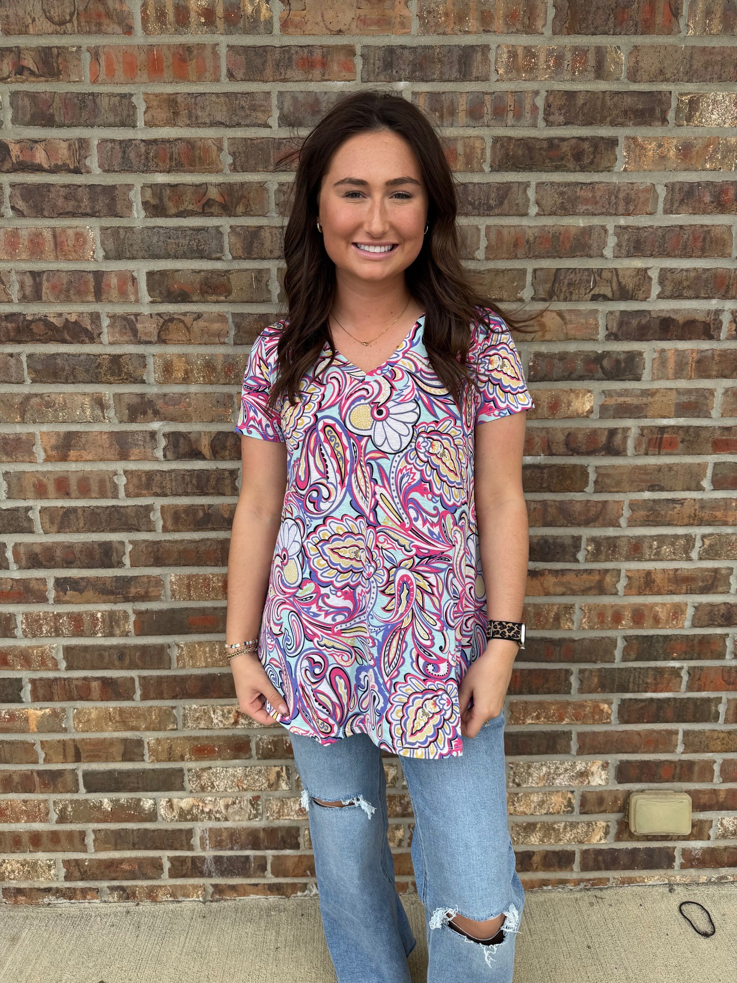 Lana Paisley Print Top