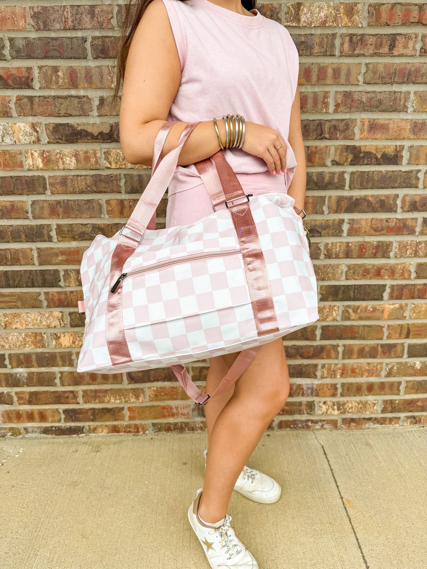 Checkered Travel Duffle Bag