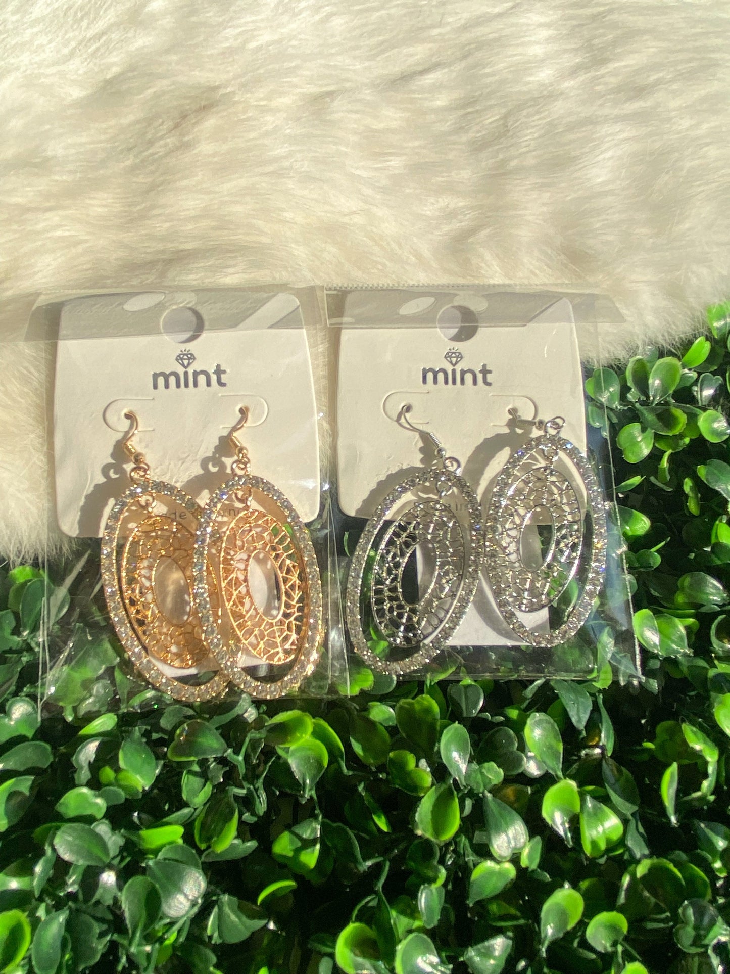 Bedazzled Oval Earrings