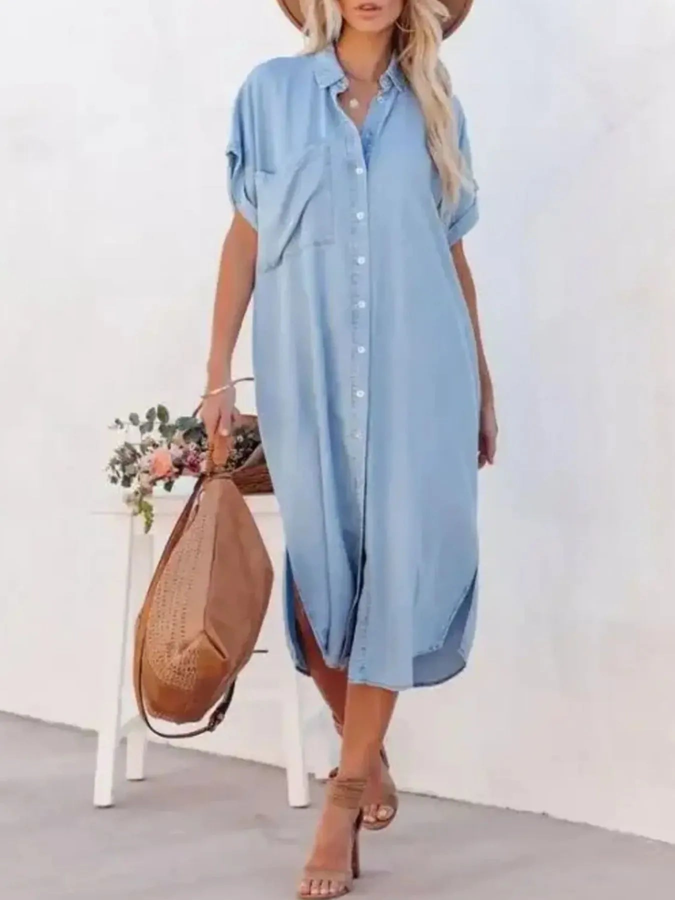 Button Down Denim Midi Shirt Dress – Sparkled Leopard Boutique Button Down Denim Midi Shirt Dress – Sparkled Leopard Boutique