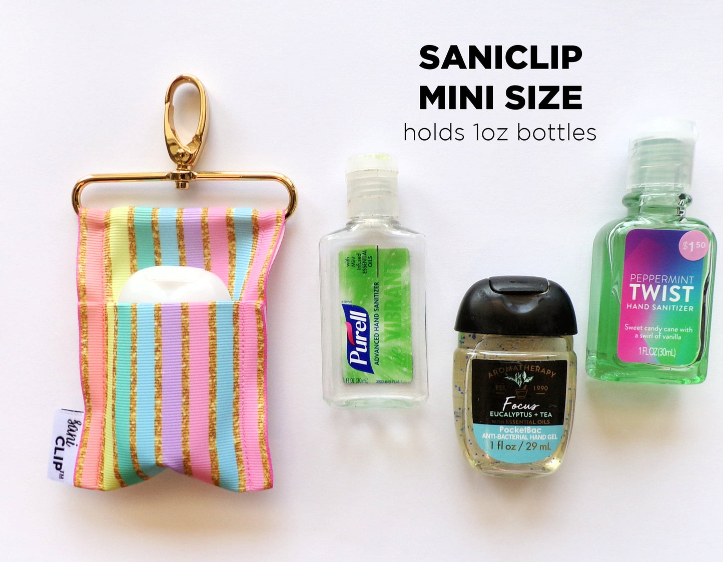 CLASSIC: Black SaniClip Hand Sanitizer Holder - made to order