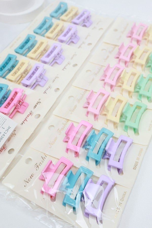 Mini Rectangle Claw Clip Set