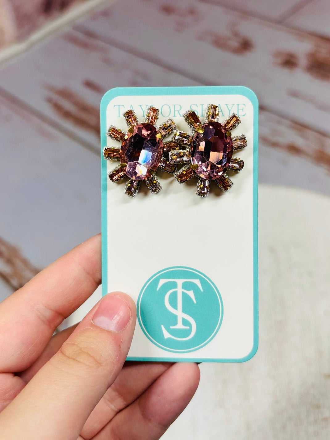 Cali Crystal Oval Stud Earrings