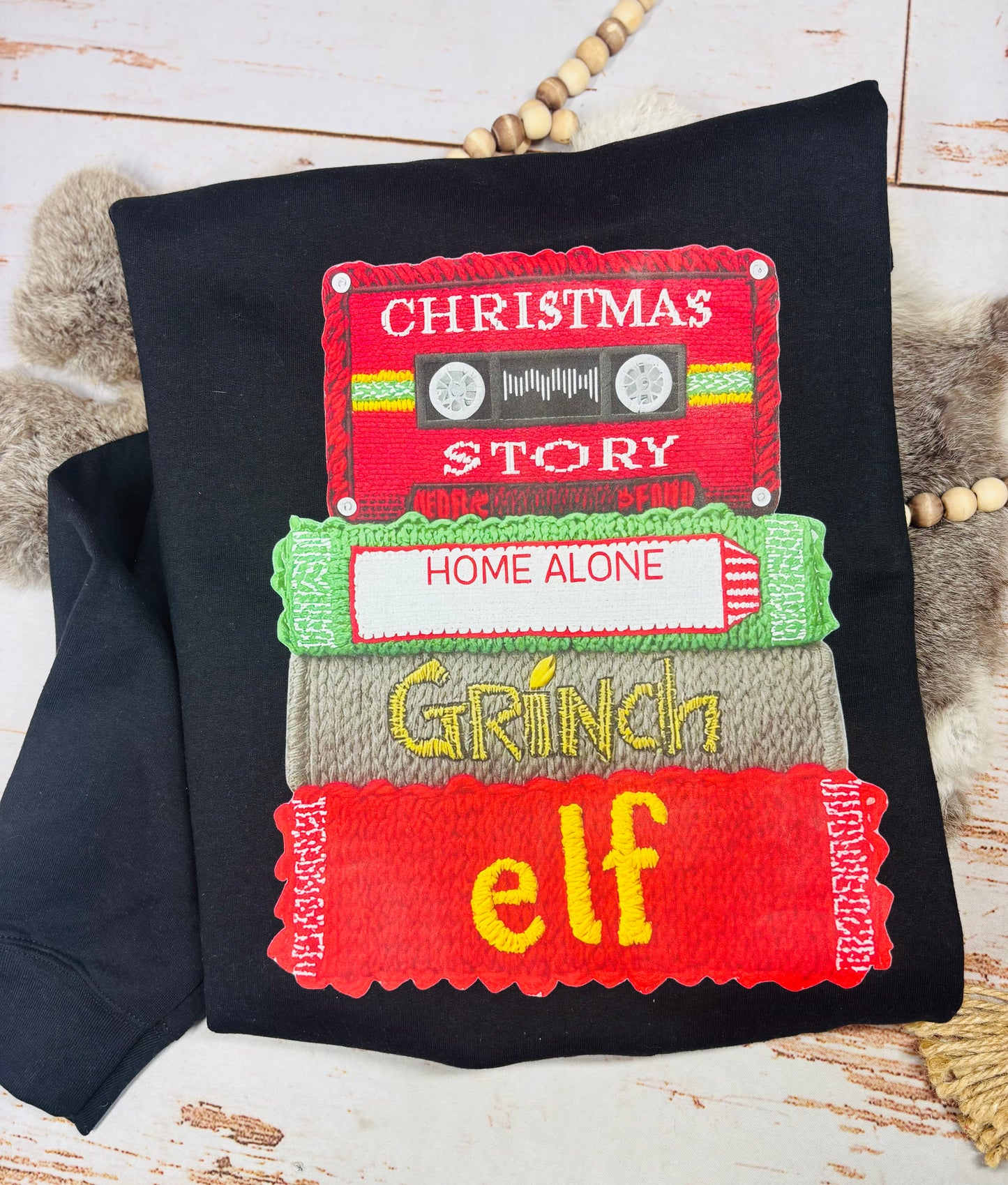 Faux Yarn Christmas Movies Sweatshirt