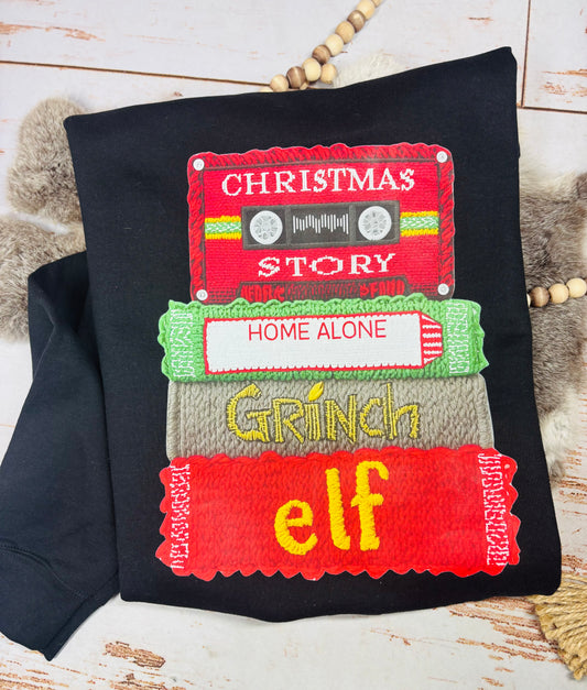 Faux Yarn Christmas Movies Sweatshirt