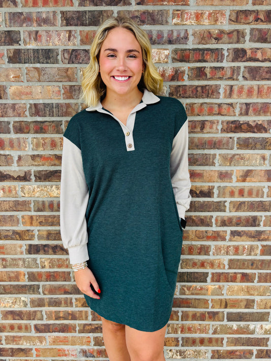 Waffle Knit Sweater Dress