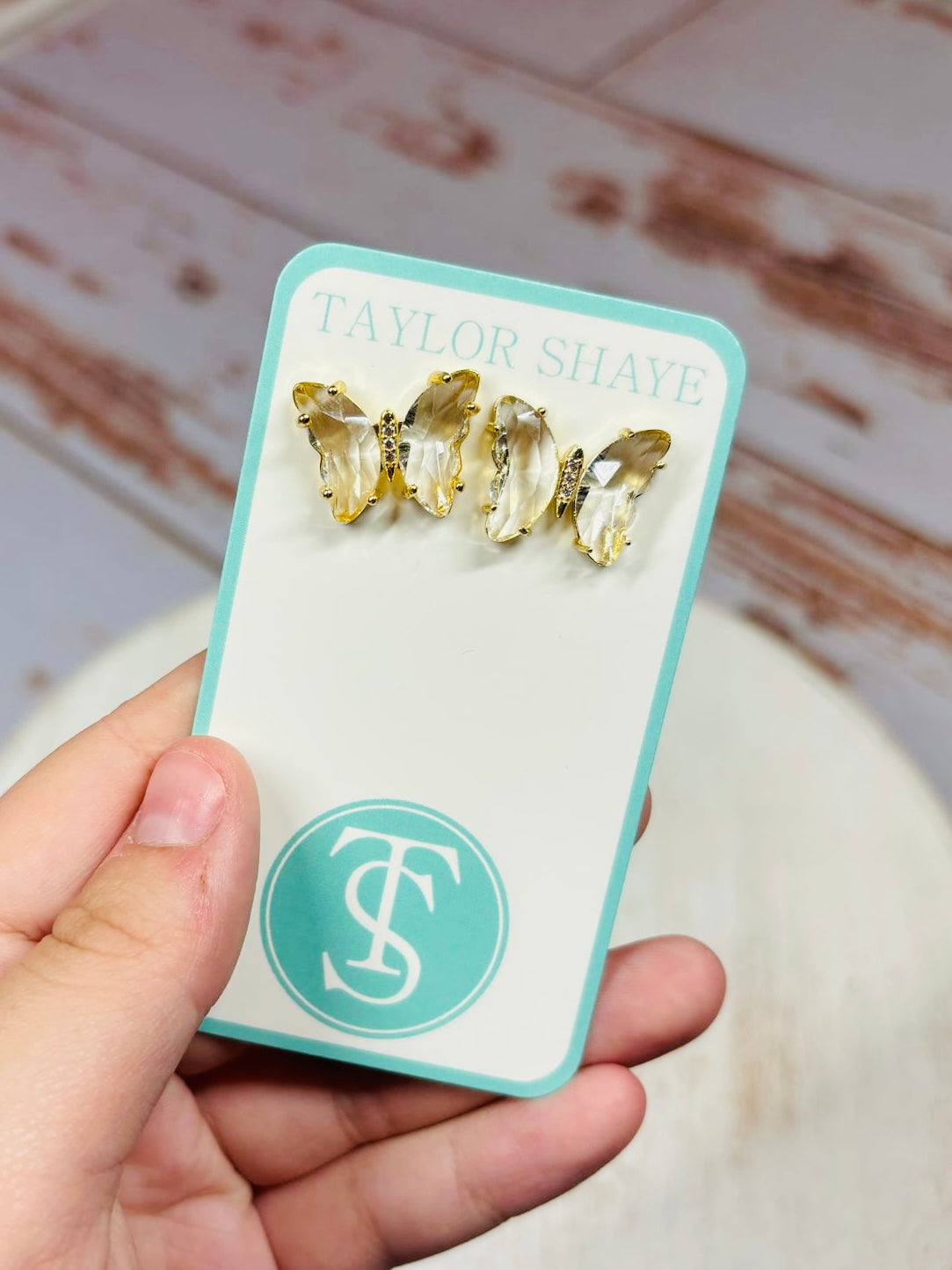 Crystal Butterfly Stud Earrings