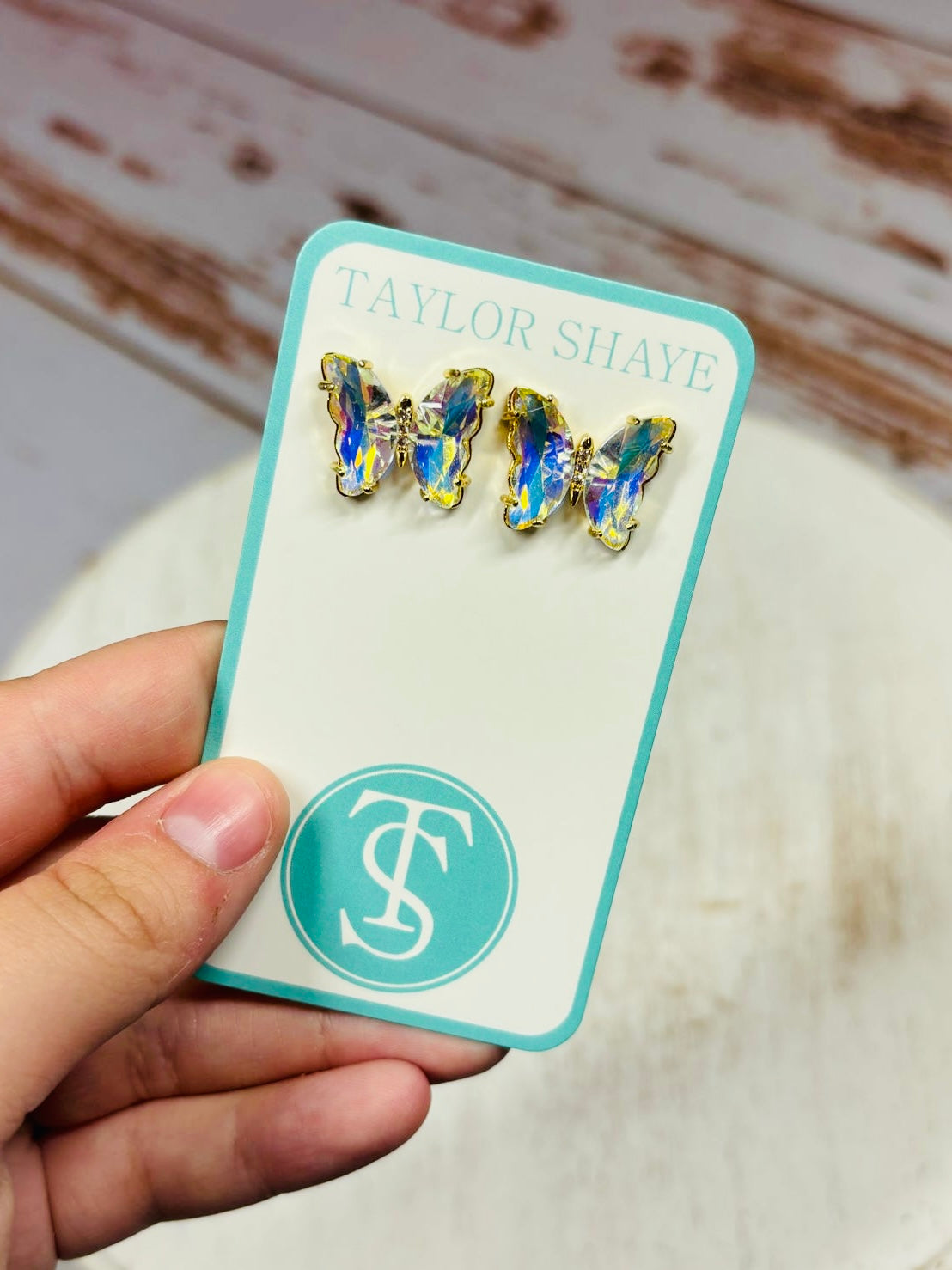 Crystal Butterfly Stud Earrings