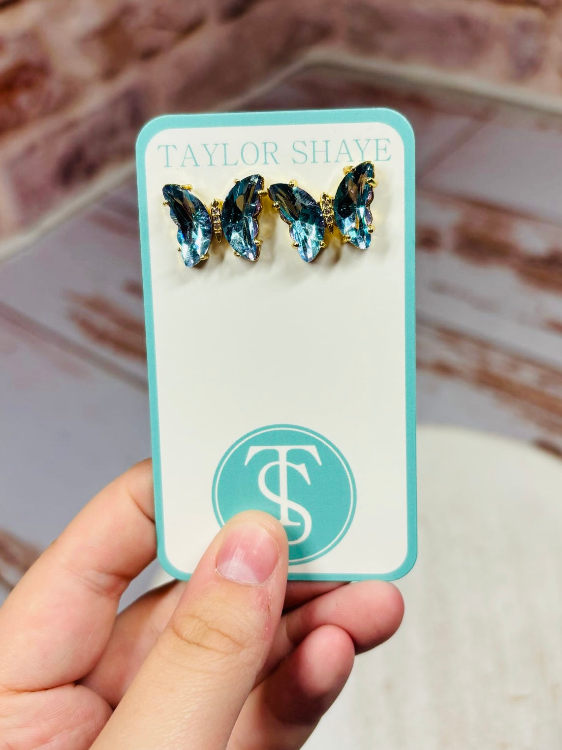 Crystal Butterfly Stud Earrings