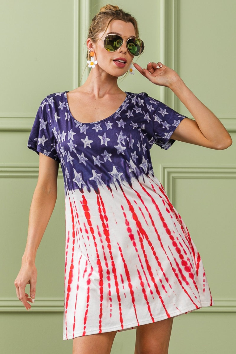BiBi American Flag Theme Short Sleeve T-Shirt main image 0