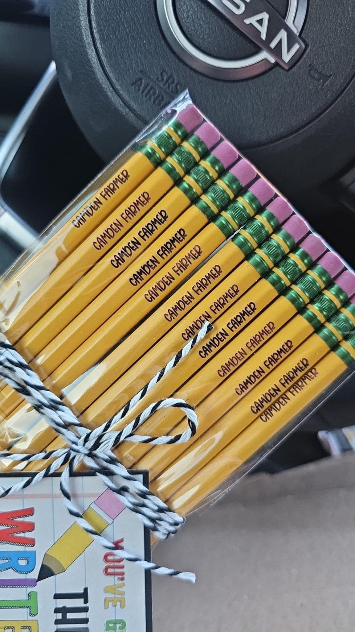 Weathered Oak Custom Pencils- 5pack