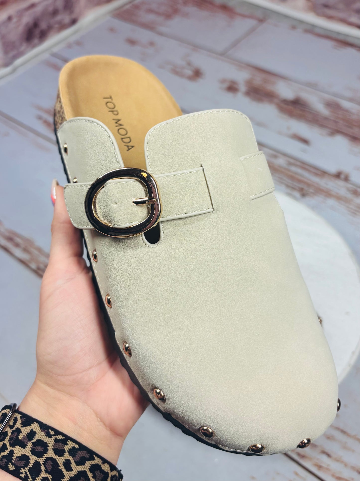 Oliver Studded Suede Clogs