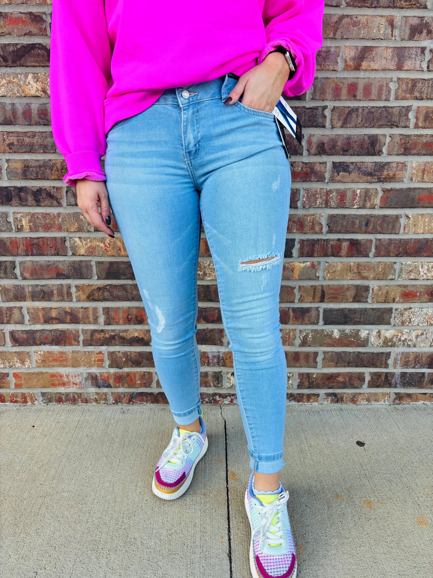 Scarlett High Rise Distressed Skinny Jean