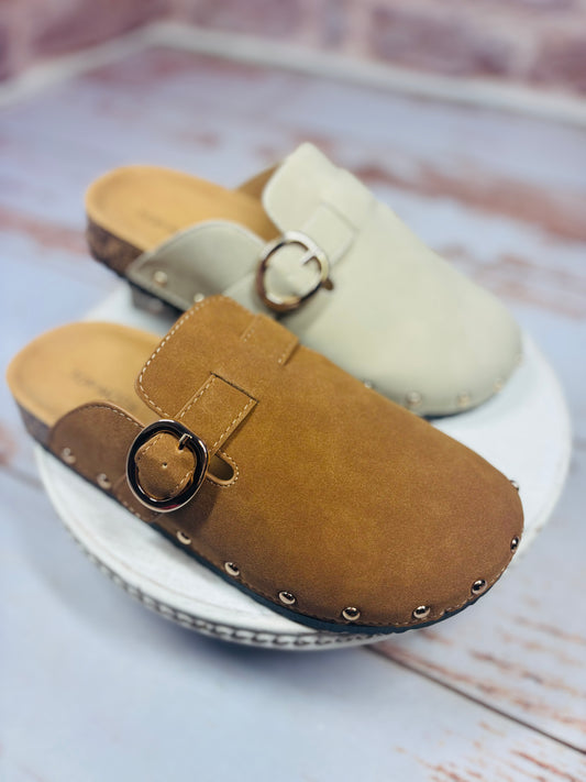 Oliver Studded Suede Clogs