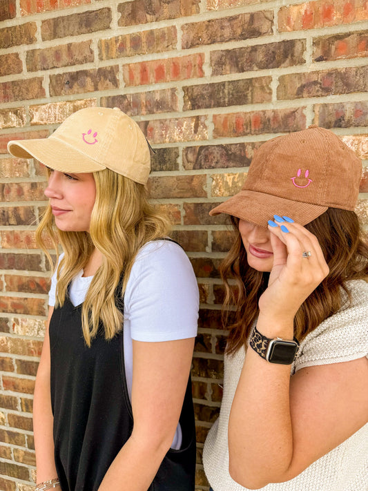 Smiley Corduroy Hat