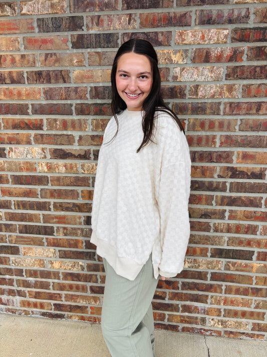 Cely Soft Checkered Pullover