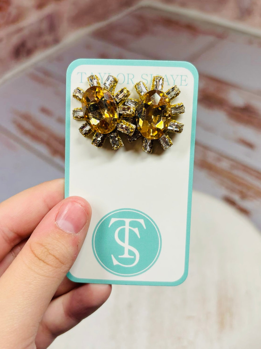 Cali Crystal Oval Stud Earrings