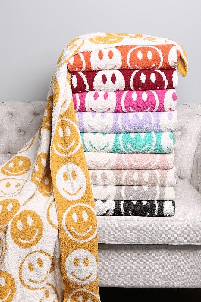 Luxury Happy Face Throw Blanket
