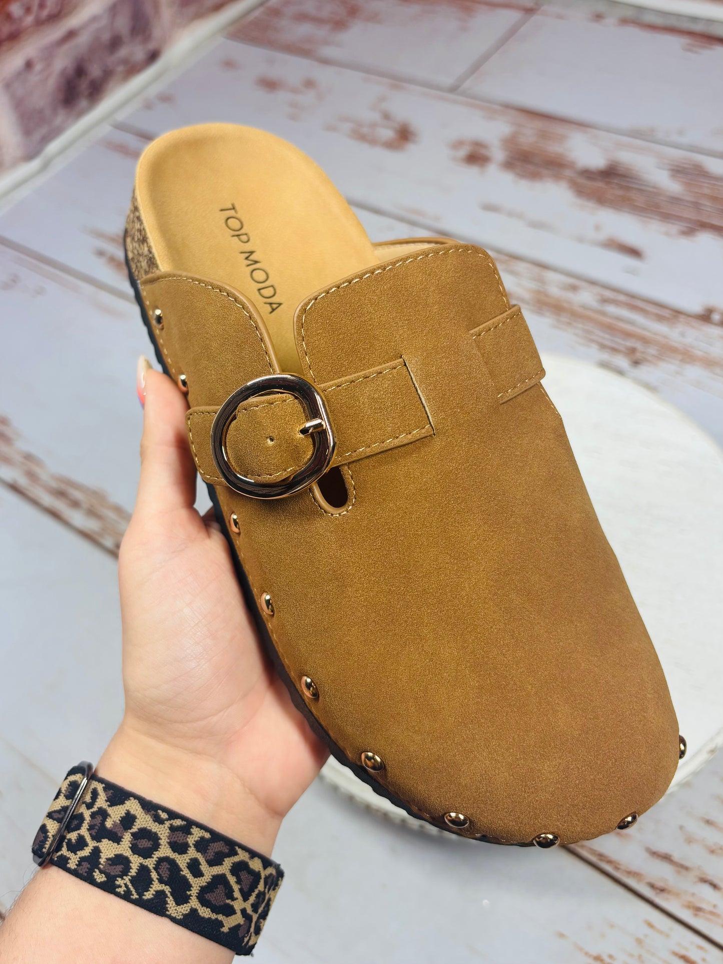 Oliver Studded Suede Clogs