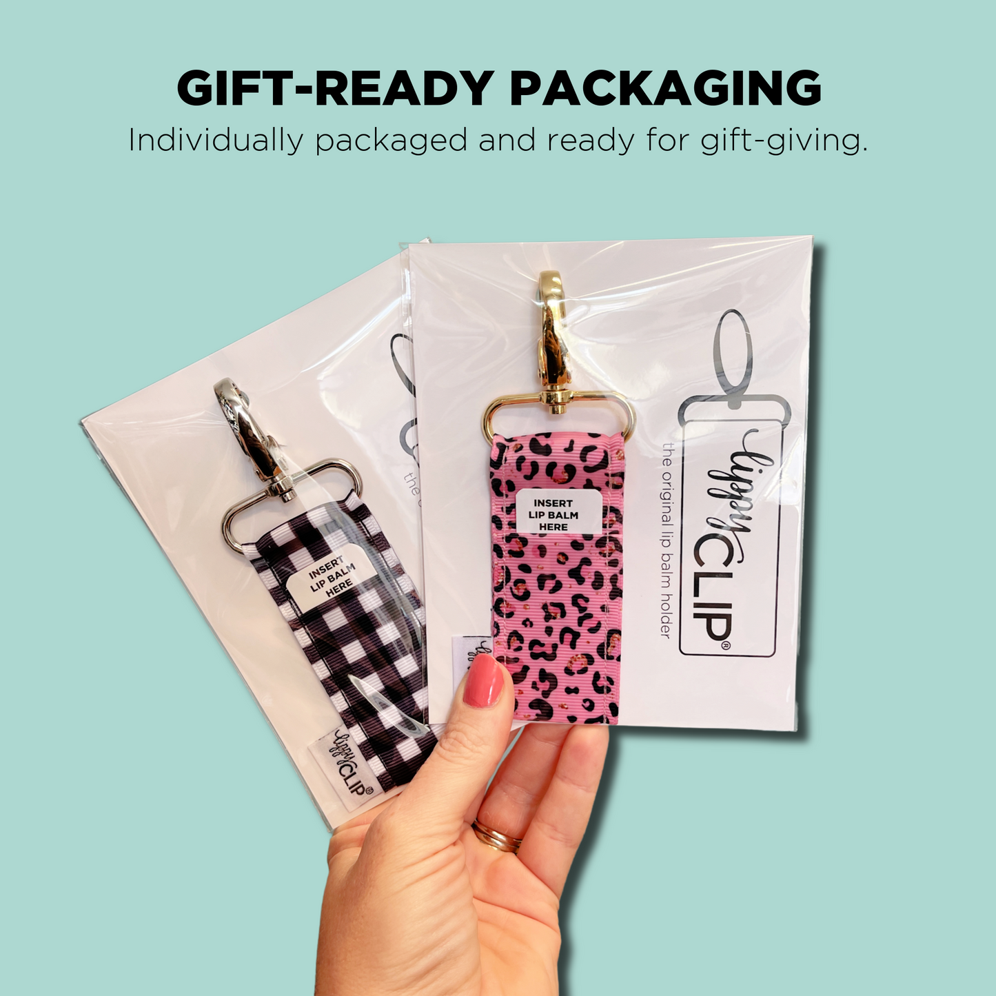 Turquoise Leopard LippyClip® Lip Balm Holder