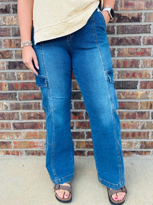 Claire High Rise Cargo Jeans