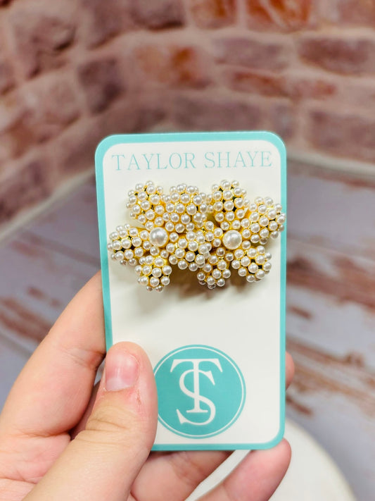 Chunky Pearl Flower Earrings