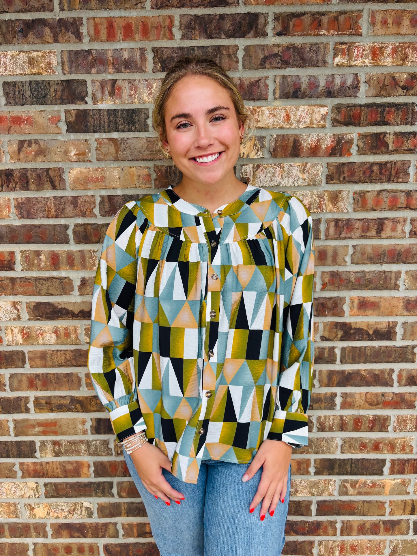Sophie Geometric Blouse