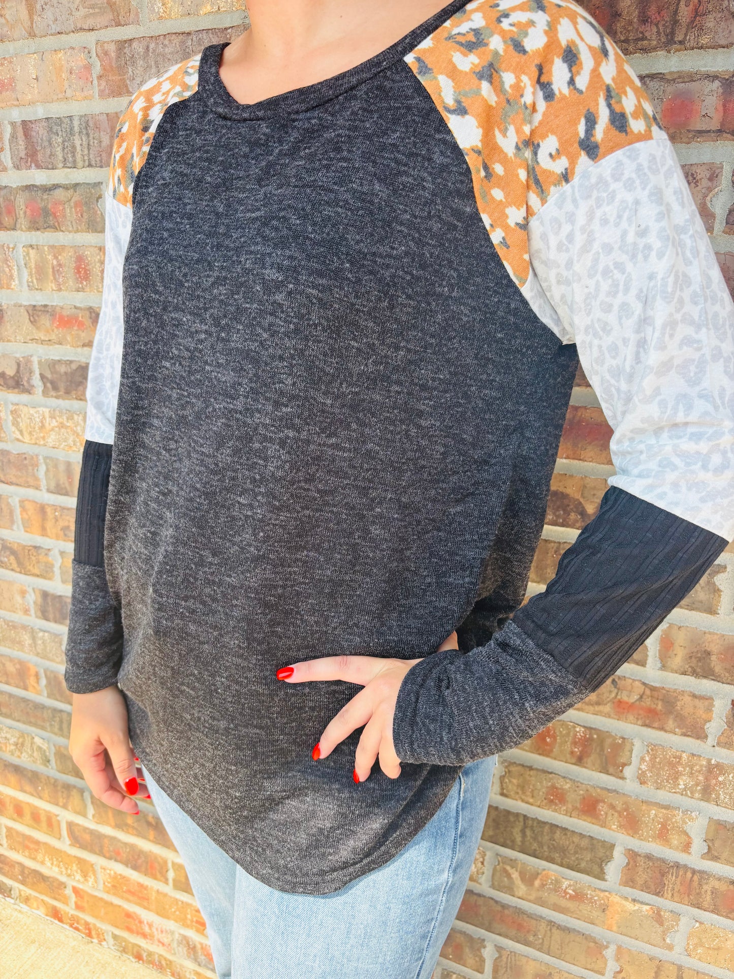 Laura Printed Long Sleeve Top