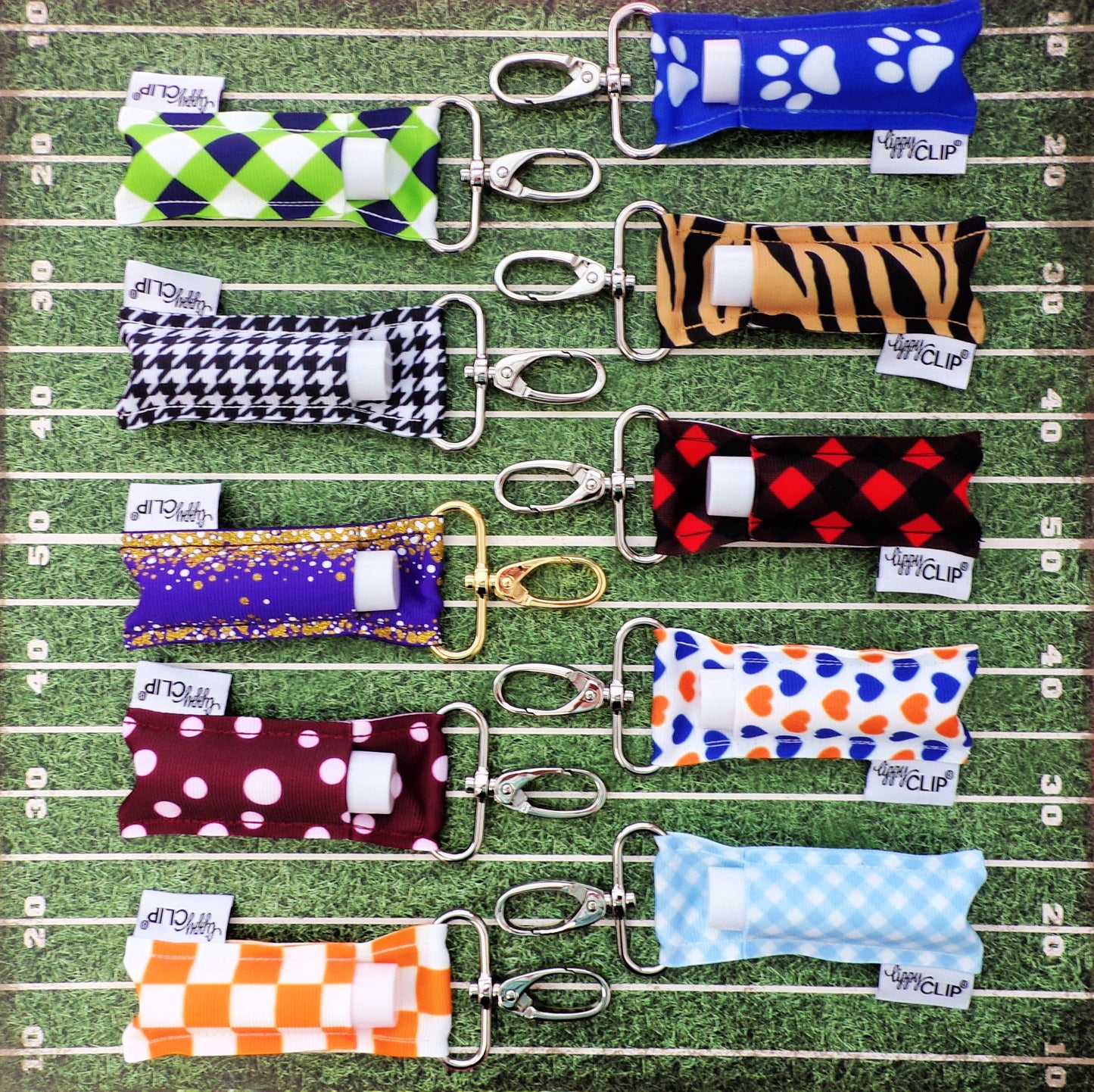 Red and Black Diagonal Plaid LippyClip® Lip Balm Holder