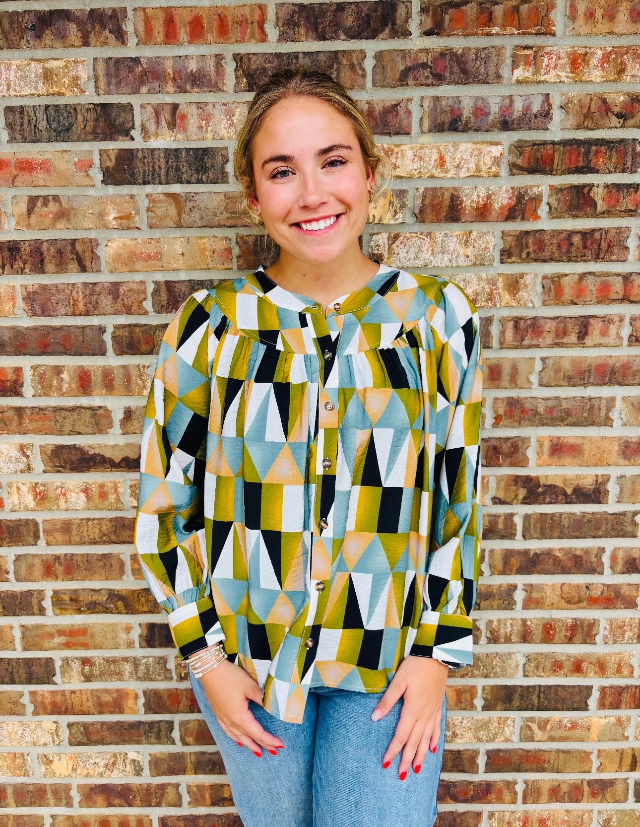 Sophie Geometric Blouse