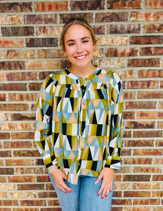 Sophie Geometric Blouse