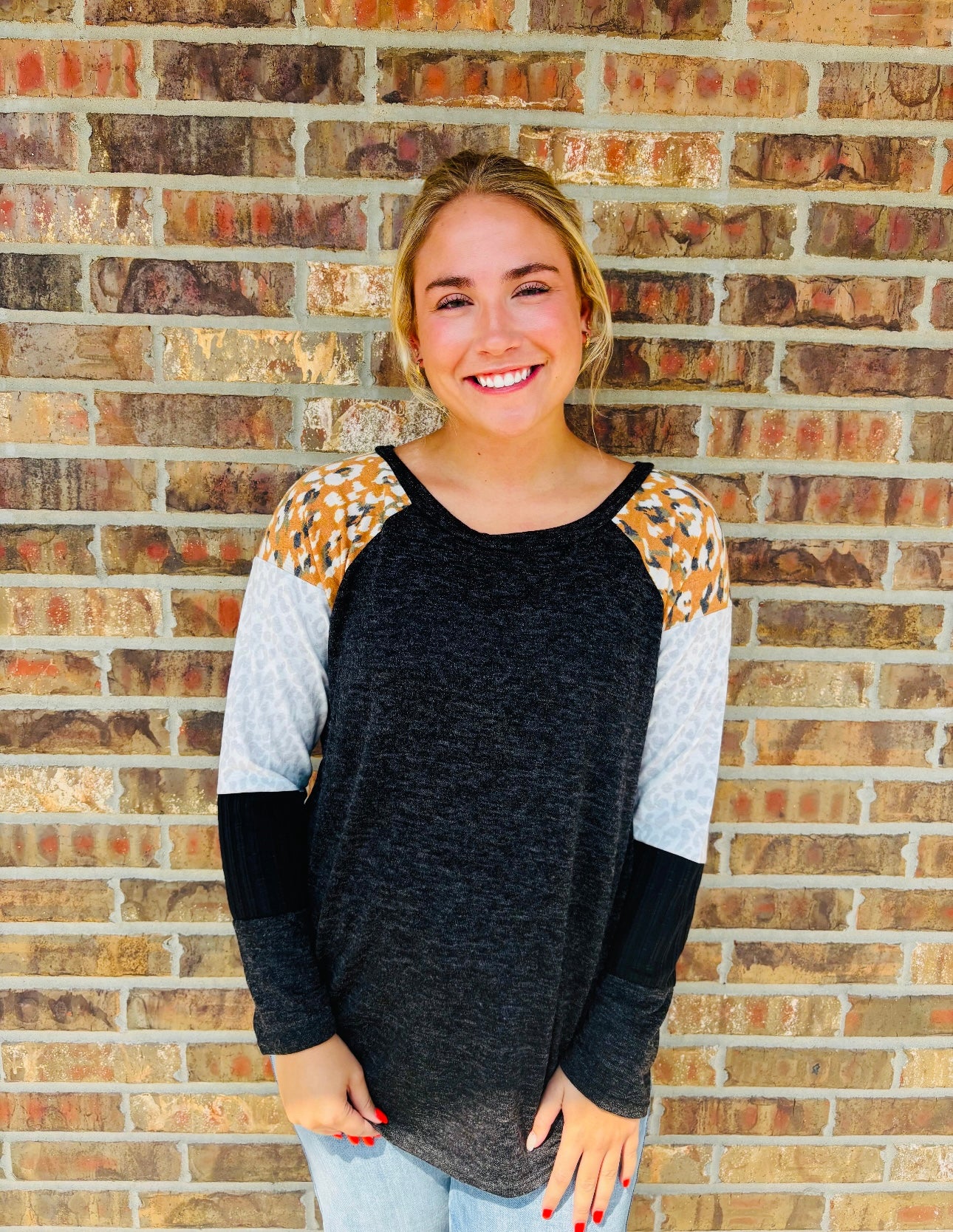 Laura Printed Long Sleeve Top