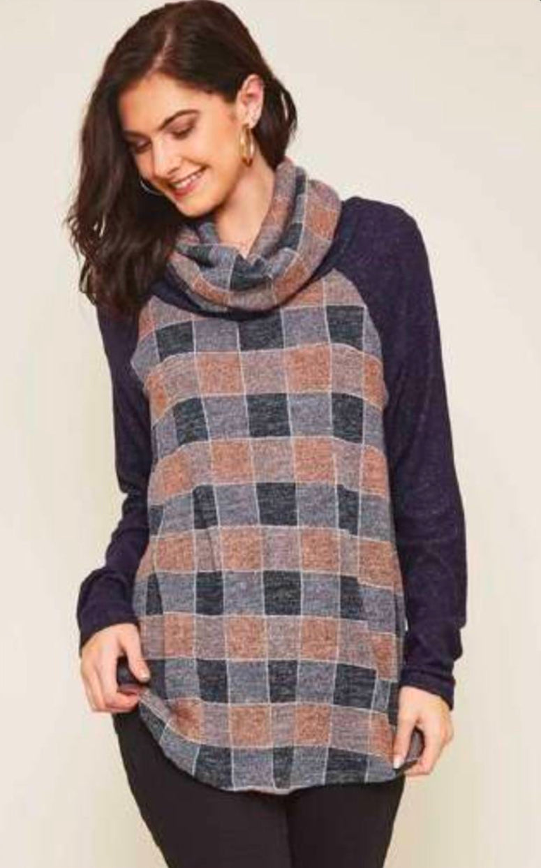 Penelope Plaid Turtleneck
