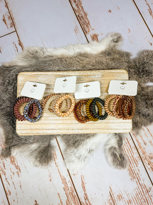 Brown Shades Spiral Hair Ties
