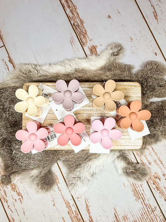 Matte Flower Claw Clips