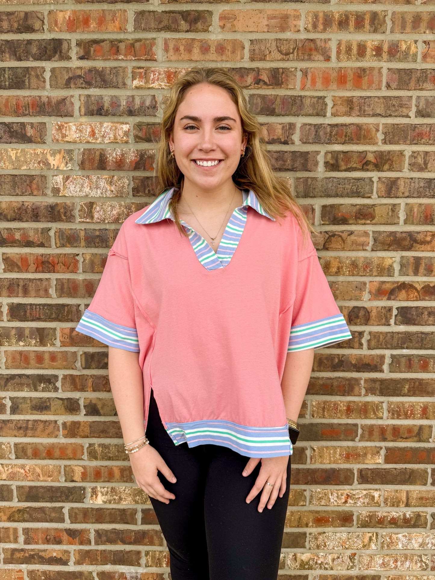 Hana Collared Jersey Top