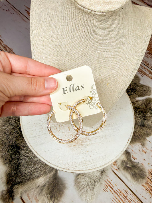 Rhinestone Hoop Earrings