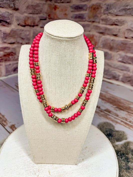 Pink Beaded Necklace