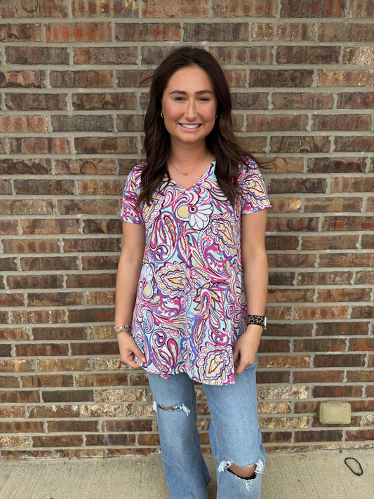 Lana Paisley Print Top