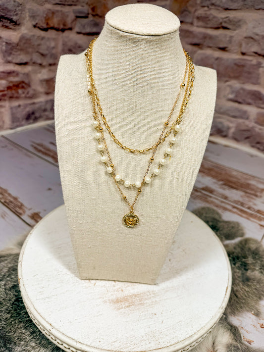 Pearl Butterfly Chain Necklace