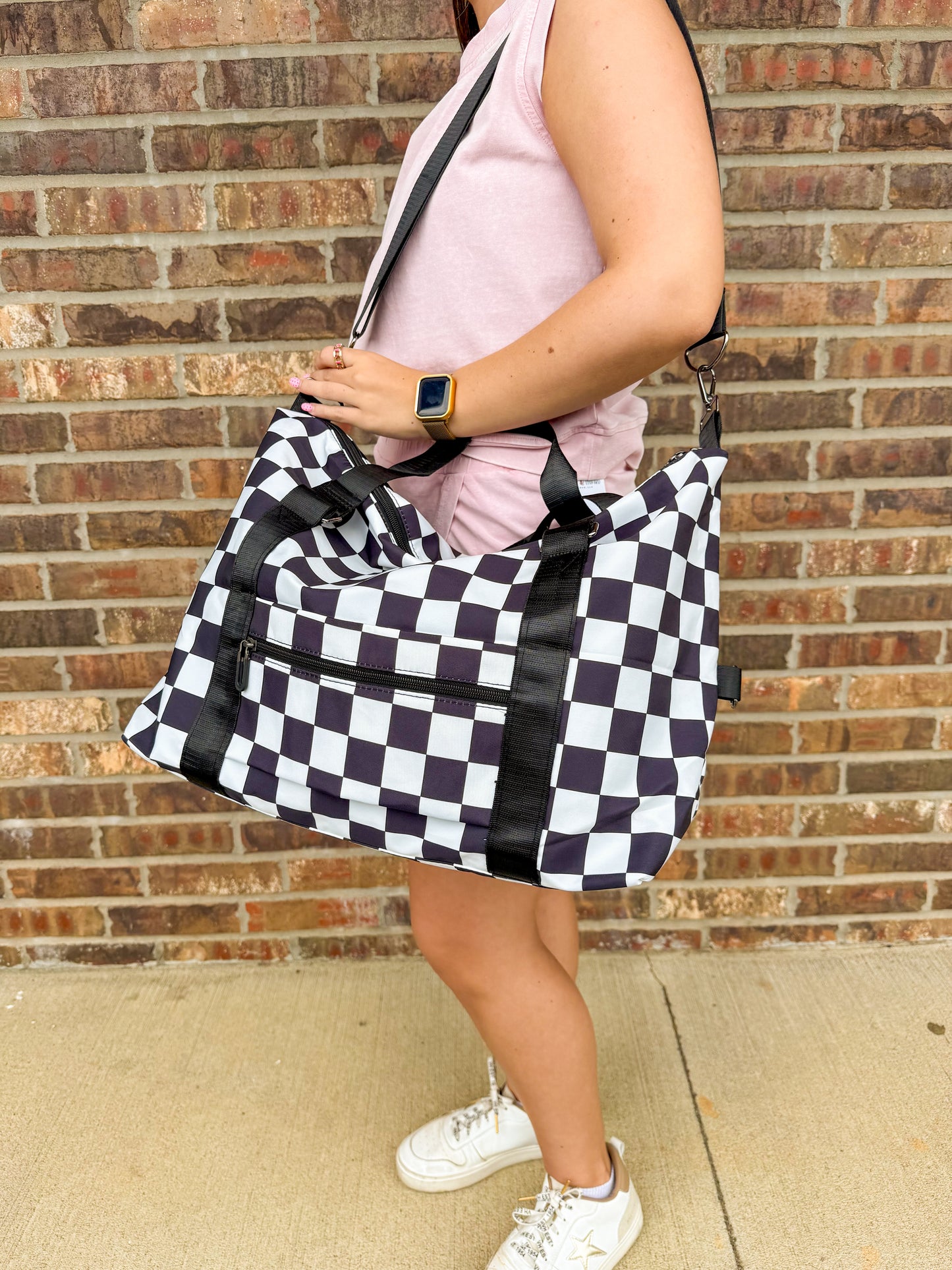 Checkered Travel Duffle Bag