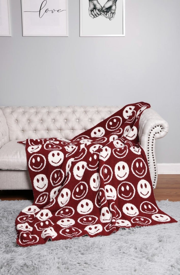 Luxury Happy Face Throw Blanket