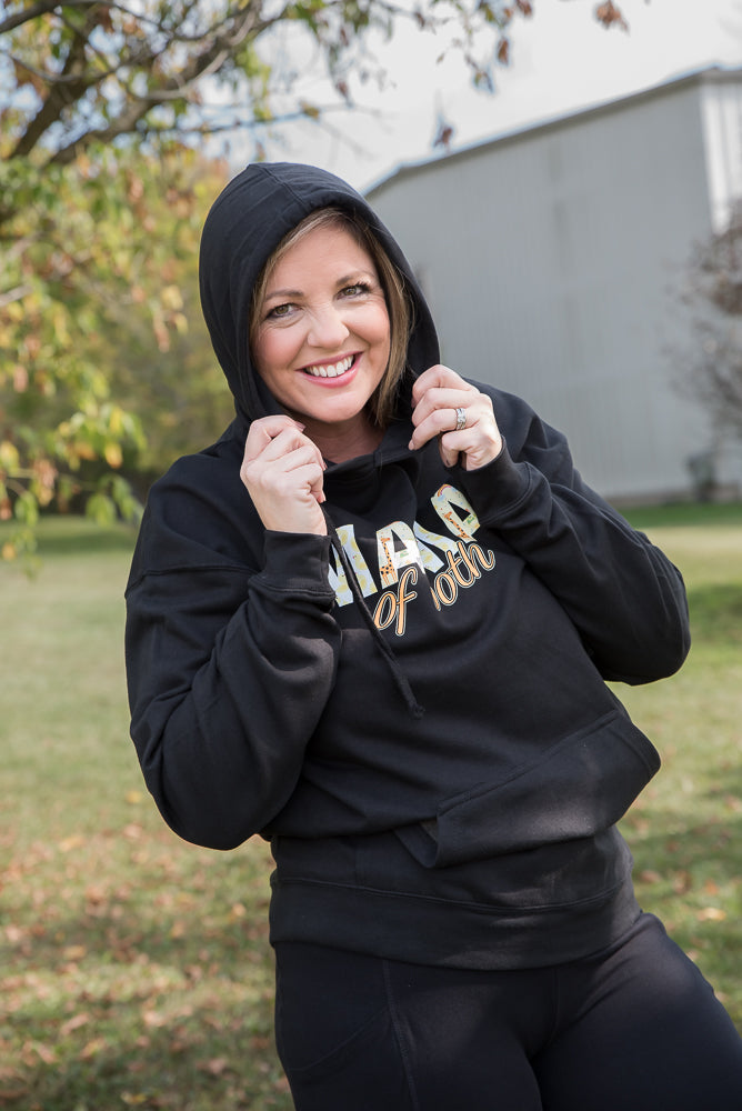 Mama of Both Graphic Hoodie in Black
